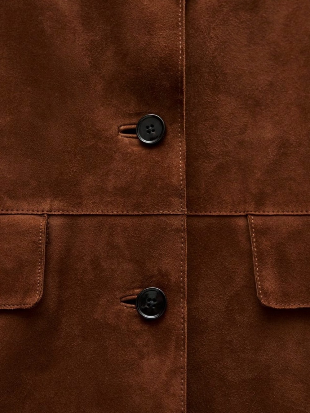 Mango Medium Relaxed Fit Suede Blazer in Vintage Brown - Picture 6 of 16